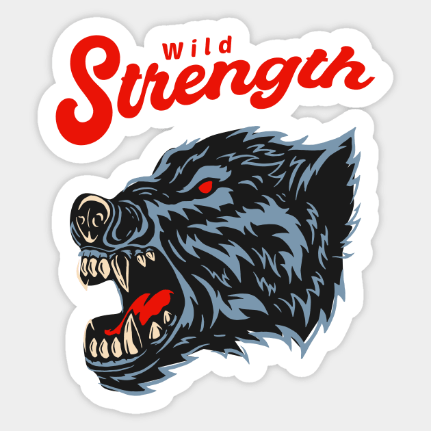 Wild wolf Sticker by myvintagespace